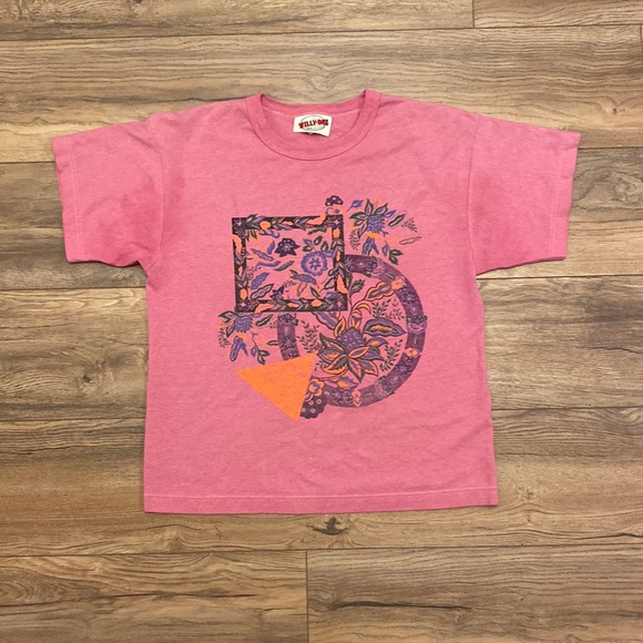 Vintage Other - Vintage Flower Abstract Pattern Willy Dee Pink T Shirt Made in USA